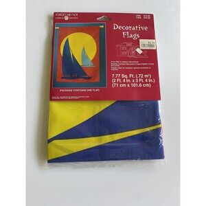 Vtg Forget Me Not American Greetings Decorative Flag Sailboats Outdoor Decor NEW
